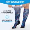 Artfasion Diabetic Socks for Women Men: Non Binding Hospital Calf Seamless Print Socks for Elderly Pregnant Size 13-15 view 2