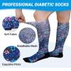 Artfasion Diabetic Socks for Women Men: Non Binding Hospital Calf Seamless Print Socks for Elderly Pregnant Size 13-15 view 4