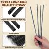 1000 Disposable Black Plastic Drinking Straws, 10 inches Long, Individually Wrapped for Parties, Restaurants, Homes, Milkshakes, Coffee, Juice, Beverages, and Smoothies. view 3