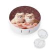 BWQJKUO Portable Round Pomeranians Puppies And Point Printed Contact Lens Case Is Stylish And Compact, Easy to Carry And Protects Lenses. view 1