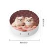 BWQJKUO Portable Round Pomeranians Puppies And Point Printed Contact Lens Case Is Stylish And Compact, Easy to Carry And Protects Lenses. view 2