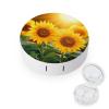 BWQJKUO Portable Round Sunflower Flowers Printed Contact Lens Case Is Stylish And Compact, Easy to Carry And Protects Lenses. view 1