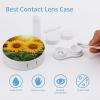 BWQJKUO Portable Round Sunflower Flowers Printed Contact Lens Case Is Stylish And Compact, Easy to Carry And Protects Lenses. view 3