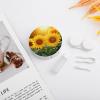 BWQJKUO Portable Round Sunflower Flowers Printed Contact Lens Case Is Stylish And Compact, Easy to Carry And Protects Lenses. view 4