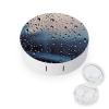 BWQJKUO Portable Round Rain Drops on Glass Printed Contact Lens Case Is Stylish And Compact, Easy to Carry And Protects Lenses. view 1