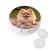 BWQJKUO Portable Round Short-haired Pomeranian Printed Contact Lens Case Is Stylish And Compact, Easy to Carry And Protects Lenses. view 1