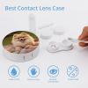 BWQJKUO Portable Round Short-haired Pomeranian Printed Contact Lens Case Is Stylish And Compact, Easy to Carry And Protects Lenses. view 3