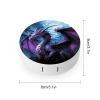 BWQJKUO Portable Round Purple Dragon Purple Moon Printed Contact Lens Case Is Stylish And Compact, Easy to Carry And Protects Lenses. view 2