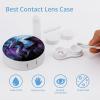 BWQJKUO Portable Round Purple Dragon Purple Moon Printed Contact Lens Case Is Stylish And Compact, Easy to Carry And Protects Lenses. view 3