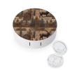 BWQJKUO Portable Round Rustic Lodge Bear Moose Printed Contact Lens Case Is Stylish And Compact, Easy to Carry And Protects Lenses. view 1