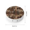 BWQJKUO Portable Round Rustic Lodge Bear Moose Printed Contact Lens Case Is Stylish And Compact, Easy to Carry And Protects Lenses. view 2