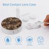 BWQJKUO Portable Round Rustic Lodge Bear Moose Printed Contact Lens Case Is Stylish And Compact, Easy to Carry And Protects Lenses. view 3