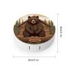 BWQJKUO Portable Round Rustic Lodge Bear Printed Contact Lens Case Is Stylish And Compact, Easy to Carry And Protects Lenses. view 2