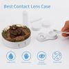 BWQJKUO Portable Round Rustic Lodge Bear Printed Contact Lens Case Is Stylish And Compact, Easy to Carry And Protects Lenses. view 3