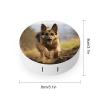 BWQJKUO Portable Round Running German Shepherd Dog Printed Contact Lens Case Is Stylish And Compact, Easy to Carry And Protects Lenses. view 2