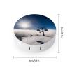 BWQJKUO Portable Round Ski Lift at Sunshine Printed Contact Lens Case Is Stylish And Compact, Easy to Carry And Protects Lenses. view 2