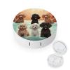 BWQJKUO Portable Round Poodles Dogs Printed Contact Lens Case Is Stylish And Compact, Easy to Carry And Protects Lenses. view 1