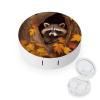 BWQJKUO Portable Round Raccoon in The Fall Tree Hole Printed Contact Lens Case Is Stylish And Compact, Easy to Carry And Protects Lenses. view 1