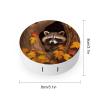 BWQJKUO Portable Round Raccoon in The Fall Tree Hole Printed Contact Lens Case Is Stylish And Compact, Easy to Carry And Protects Lenses. view 2