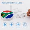 BWQJKUO Portable Round South Africa Flag Printed Contact Lens Case Is Stylish And Compact, Easy to Carry And Protects Lenses. view 3