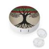 BWQJKUO Portable Round Tree of Life Palestinian Flag Printed Contact Lens Case Is Stylish And Compact, Easy to Carry And Protects Lenses. view 1