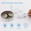 BWQJKUO Portable Round Tree of Life Palestinian Flag Printed Contact Lens Case Is Stylish And Compact, Easy to Carry And Protects Lenses. view 3