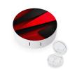 BWQJKUO Portable Round Red Black Printed Contact Lens Case Is Stylish And Compact, Easy to Carry And Protects Lenses. view 1