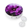 BWQJKUO Portable Round Purple Flower Printed Contact Lens Case Is Stylish And Compact, Easy to Carry And Protects Lenses. view 1