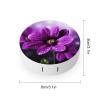 BWQJKUO Portable Round Purple Flower Printed Contact Lens Case Is Stylish And Compact, Easy to Carry And Protects Lenses. view 2