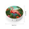 BWQJKUO Portable Round Tropical Flamingo Printed Contact Lens Case Is Stylish And Compact, Easy to Carry And Protects Lenses. view 2