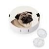 BWQJKUO Portable Round Pug Dog Printed Contact Lens Case Is Stylish And Compact, Easy to Carry And Protects Lenses. view 1