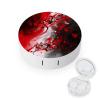 BWQJKUO Portable Round Red Black White Abstract Printed Contact Lens Case Is Stylish And Compact, Easy to Carry And Protects Lenses. view 1