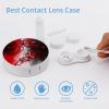 BWQJKUO Portable Round Red Black White Abstract Printed Contact Lens Case Is Stylish And Compact, Easy to Carry And Protects Lenses. view 3