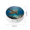 BWQJKUO Portable Round Sea Turtle Printed Contact Lens Case Is Stylish And Compact, Easy to Carry And Protects Lenses. view 2