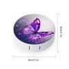 BWQJKUO Portable Round Purple Butterfly Printed Contact Lens Case Is Stylish And Compact, Easy to Carry And Protects Lenses. view 2