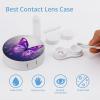 BWQJKUO Portable Round Purple Butterfly Printed Contact Lens Case Is Stylish And Compact, Easy to Carry And Protects Lenses. view 3
