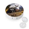 BWQJKUO Portable Round Steam Locomotive Train Printed Contact Lens Case Is Stylish And Compact, Easy to Carry And Protects Lenses. view 1