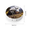 BWQJKUO Portable Round Steam Locomotive Train Printed Contact Lens Case Is Stylish And Compact, Easy to Carry And Protects Lenses. view 2