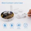 BWQJKUO Portable Round Steam Locomotive Train Printed Contact Lens Case Is Stylish And Compact, Easy to Carry And Protects Lenses. view 3