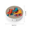 BWQJKUO Portable Round Retro Colorful Roller Skates Printed Contact Lens Case Is Stylish And Compact, Easy to Carry And Protects Lenses. view 2