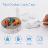 BWQJKUO Portable Round Retro Colorful Roller Skates Printed Contact Lens Case Is Stylish And Compact, Easy to Carry And Protects Lenses. view 3