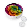 BWQJKUO Portable Round Rainbow Flower Printed Contact Lens Case Is Stylish And Compact, Easy to Carry And Protects Lenses. view 1