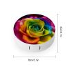 BWQJKUO Portable Round Rainbow Flower Printed Contact Lens Case Is Stylish And Compact, Easy to Carry And Protects Lenses. view 2