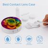 BWQJKUO Portable Round Rainbow Flower Printed Contact Lens Case Is Stylish And Compact, Easy to Carry And Protects Lenses. view 3