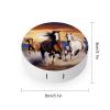 BWQJKUO Portable Round Running Horses Printed Contact Lens Case Is Stylish And Compact, Easy to Carry And Protects Lenses. view 2
