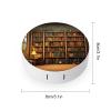 BWQJKUO Portable Round Retro Bookshelf Printed Contact Lens Case Is Stylish And Compact, Easy to Carry And Protects Lenses. view 2