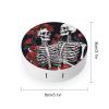 BWQJKUO Portable Round Rose And Skeleton Printed Contact Lens Case Is Stylish And Compact, Easy to Carry And Protects Lenses. view 2
