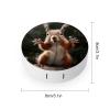 BWQJKUO Portable Round Squirrel Funny Animal Printed Contact Lens Case Is Stylish And Compact, Easy to Carry And Protects Lenses. view 2