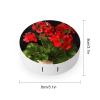 BWQJKUO Portable Round Red Geraniums Printed Contact Lens Case Is Stylish And Compact, Easy to Carry And Protects Lenses. view 2