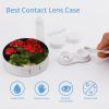 BWQJKUO Portable Round Red Geraniums Printed Contact Lens Case Is Stylish And Compact, Easy to Carry And Protects Lenses. view 3